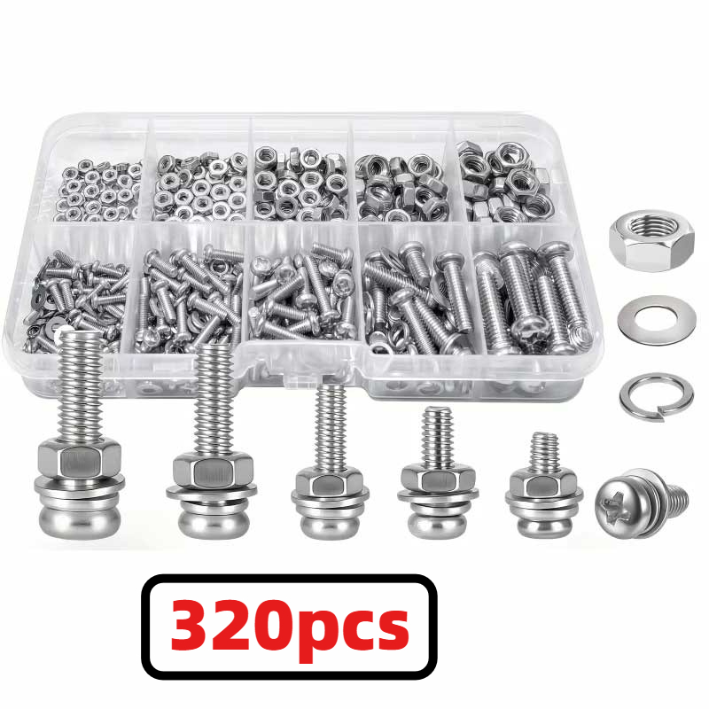 Nuts Mix - Kit de 320 Peças de Parafusos